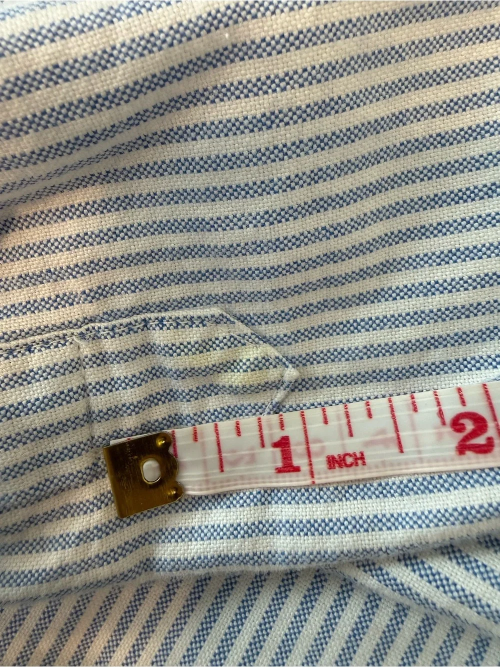 Ralph Lauren Light Blue & White Striped Button-Down Shirt 4T Large logo on front